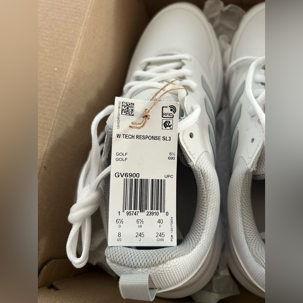 NWT NIB Adidas Tech Response SL 3 Spikeless Golf Shoes White Silver Size 8 - Picture 9 of 10